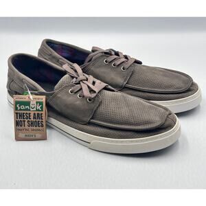 Men's Sanuk Motorboat Deck Leather Shoes Loafer Sandals Size 11 NWT